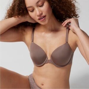 Soma VANISHING 360 Front-Close Bra Brown T-Shirt Bra Mochaccino 36B